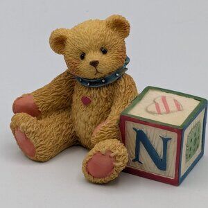 Cherished Teddies Bear with ABC "N" Block Figurine 158488N (1995)